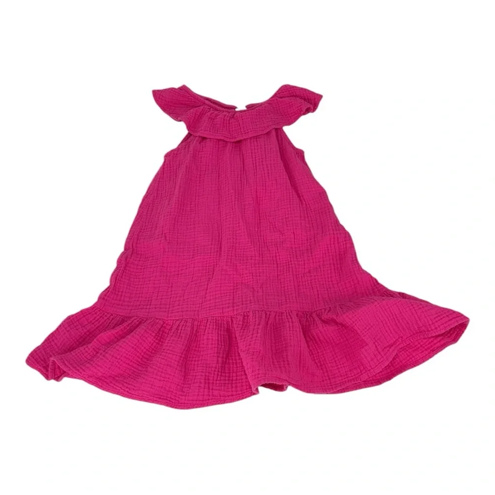Pink & Fuchsia Wonder Nation Toddler Girl Ruffled & Flutter Sleeve Dress 5T - Picture 3 of 14